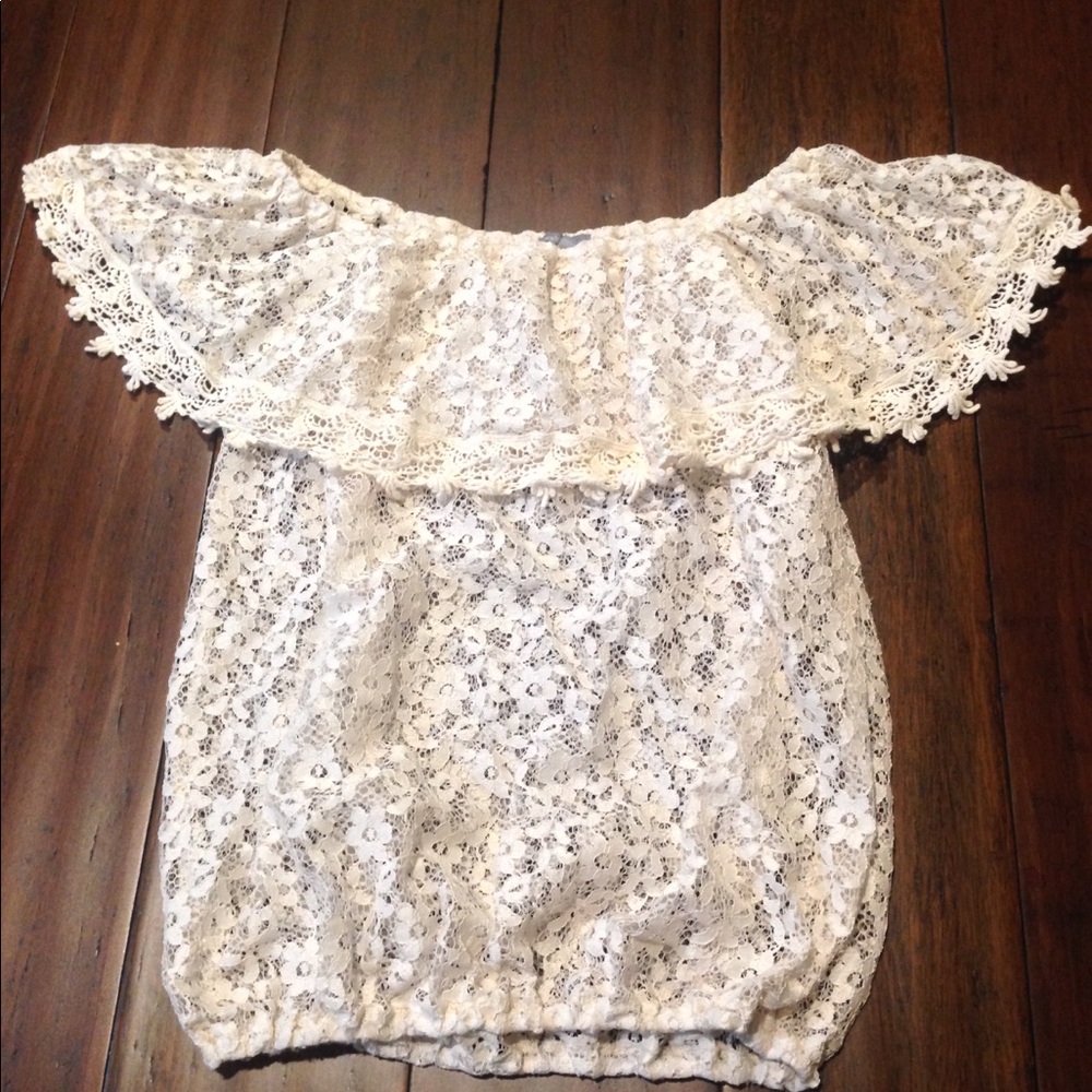 Off The Shoulder Lace Shirt.